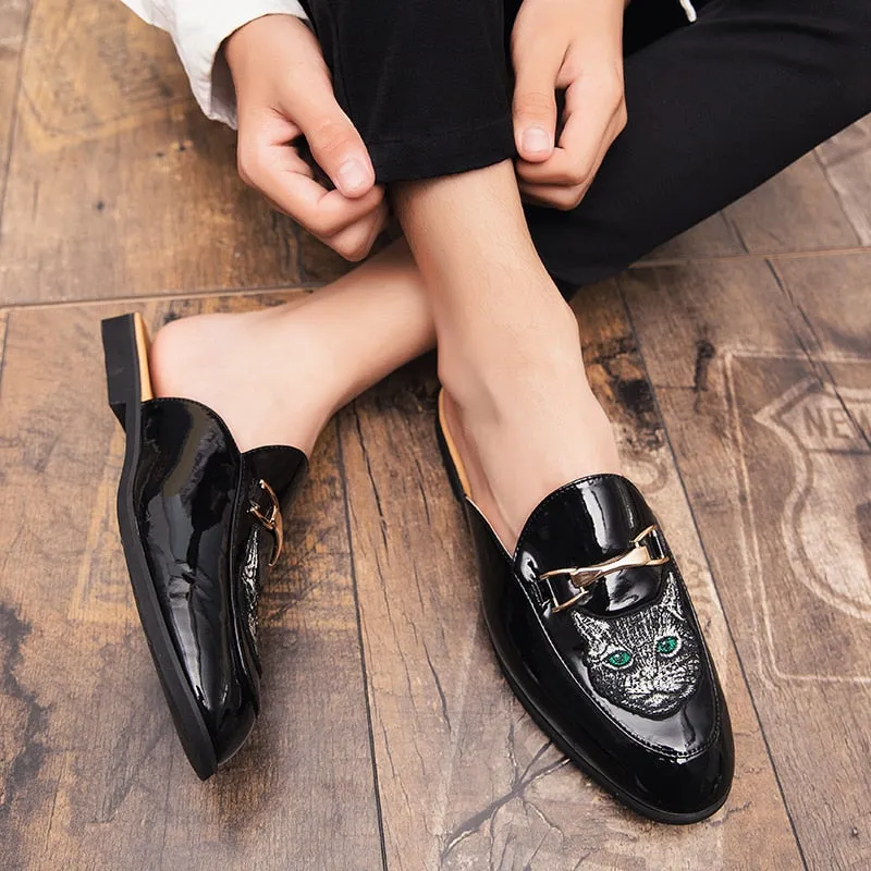 UYO Men's Italian Cat Print Backless Loafers Huckberry Loafers