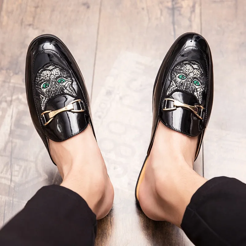 Velasca Loafers UYO Men's Italian Cat Print Backless Loafers