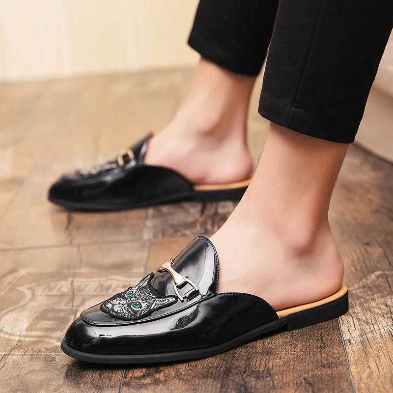 Taylor Swift Loafers Eras Tour UYO Men's Italian Cat Print Backless Loafers