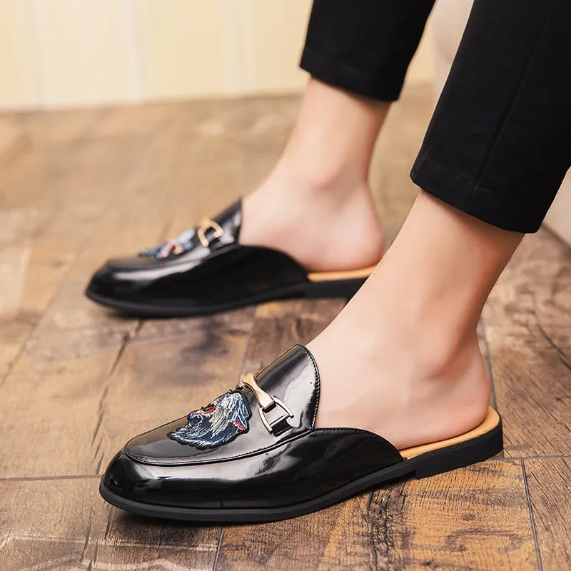 UYO Men's Italian Cat Print Backless Loafers Lando Loafers