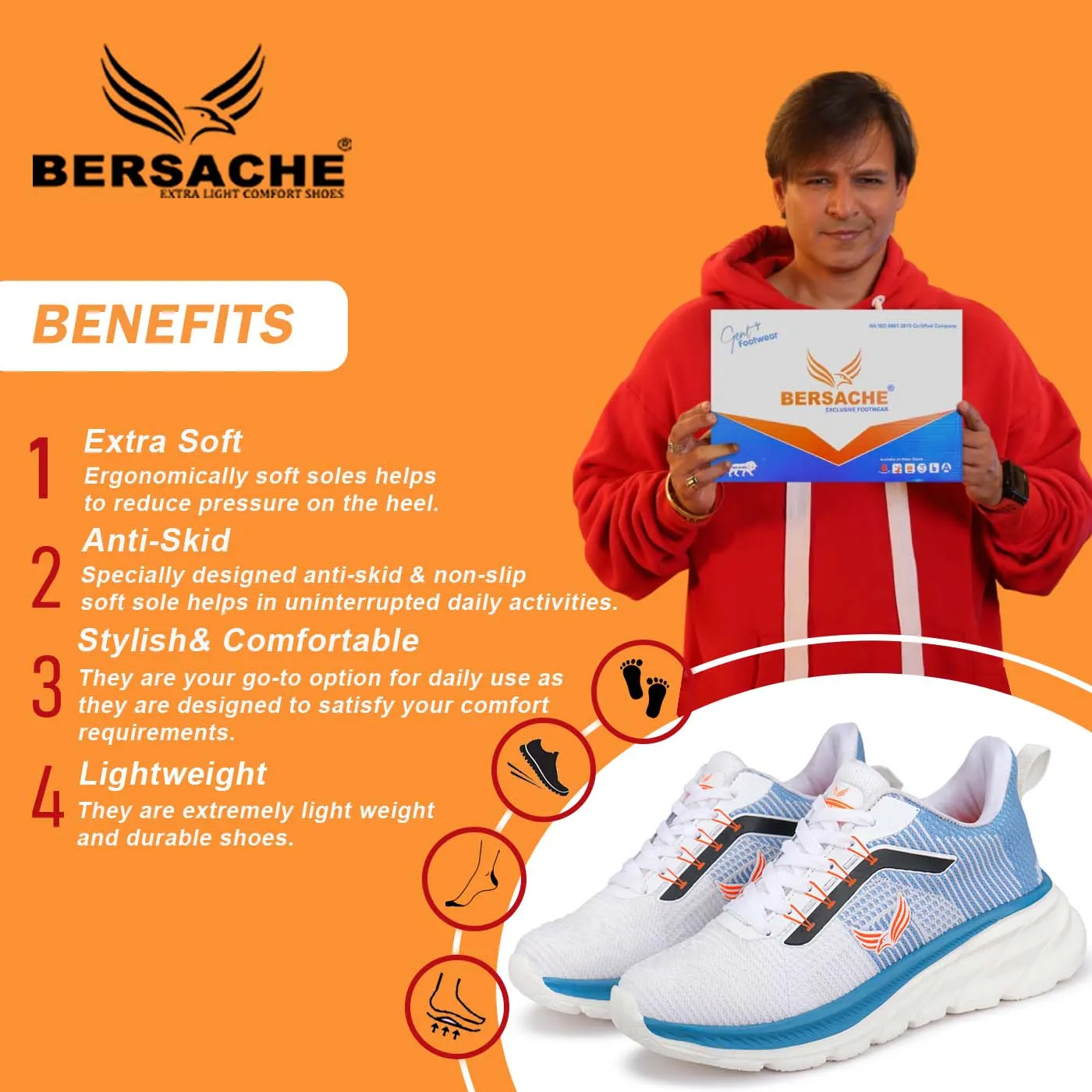 Bersache premium Sports ,Gym, tranding Stylish Running shoes for men -8020 (Blue) Slippers Wedding