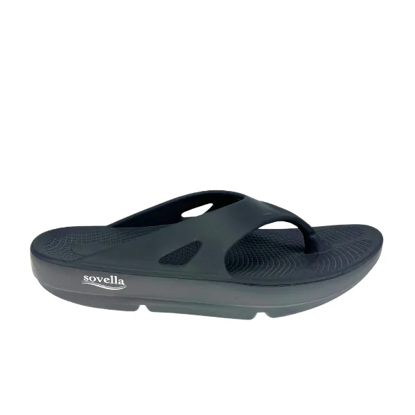 Sovella Men's PF Thong Dark Grey Satin Sandals