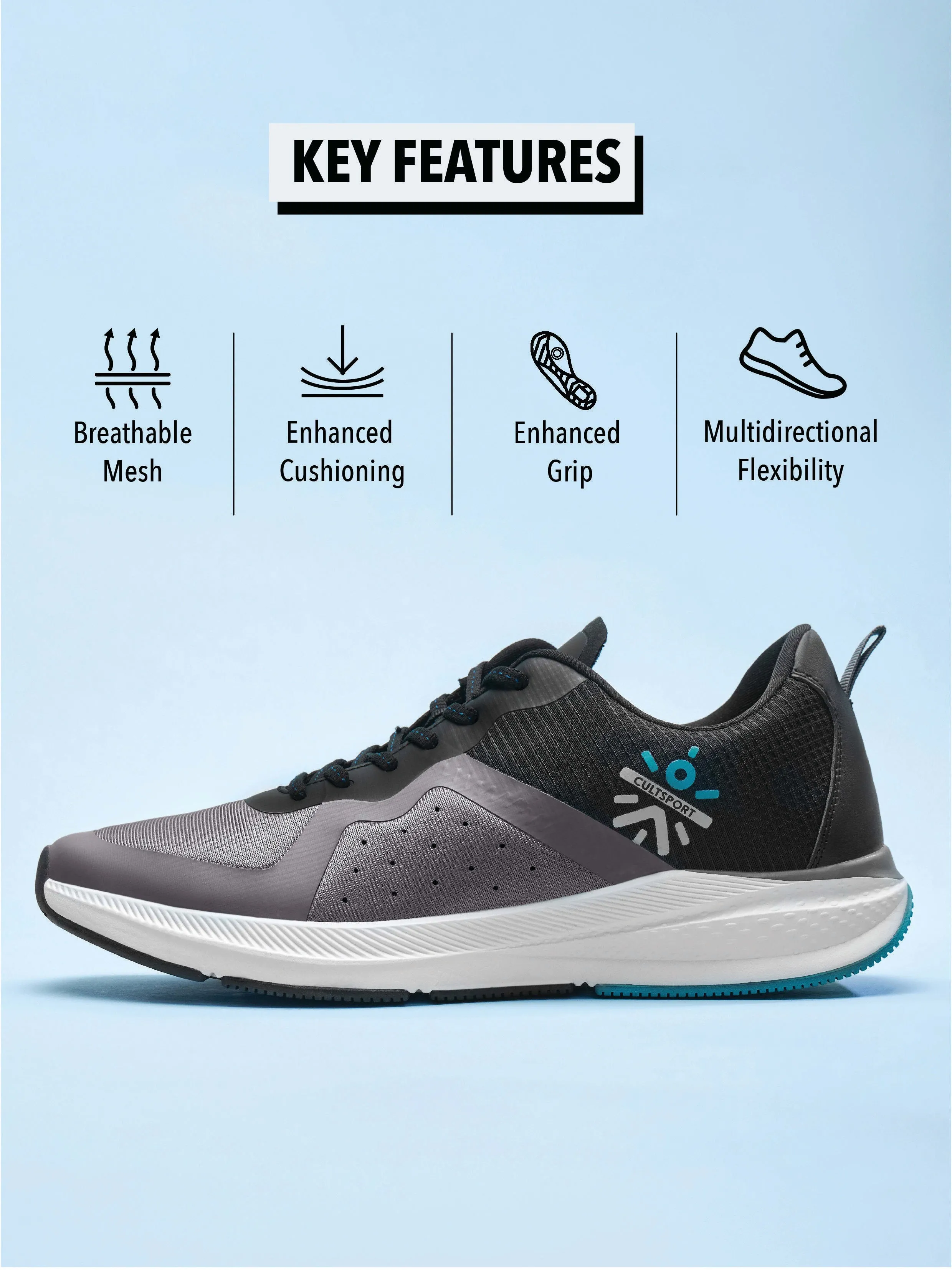 Speedster Men Running Shoes - Grey Best Running Shoe For Person