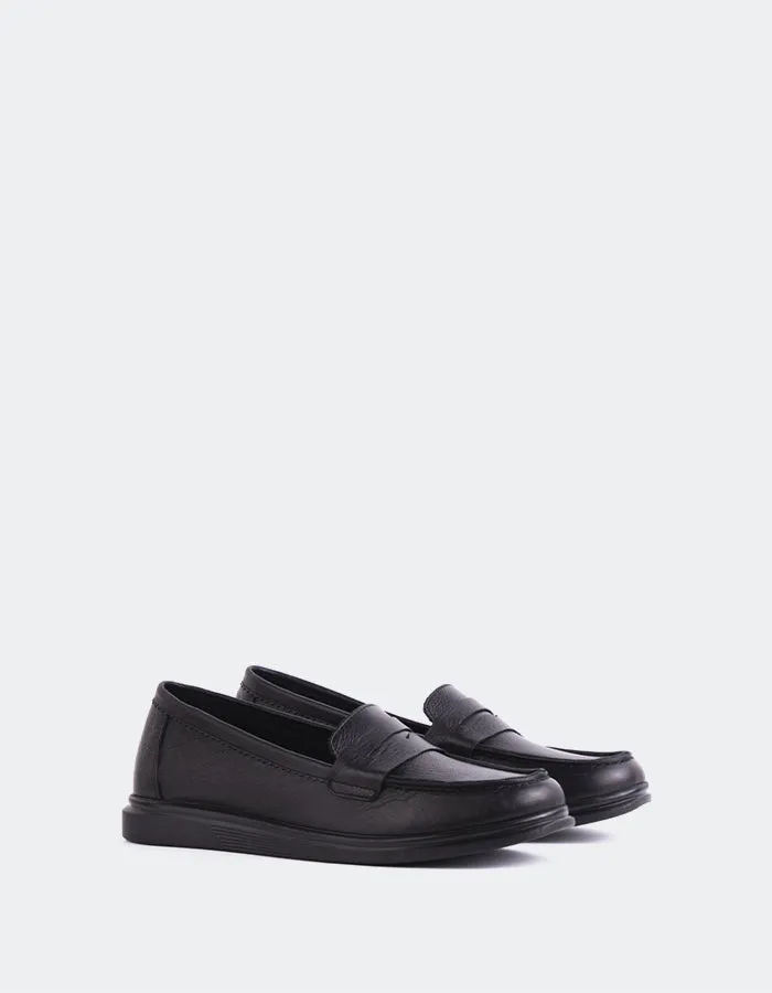 Sperry Black Leather Slacks With Loafers