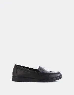 Sperry Black Leather Piercing Loafers
