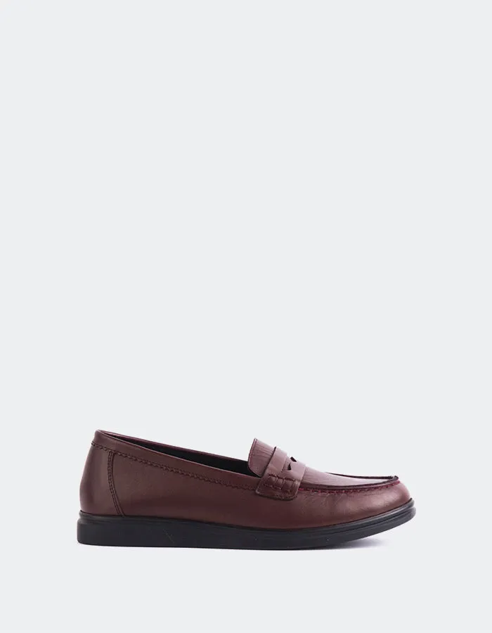 Loafers Skirt Sperry Burgundy Leather