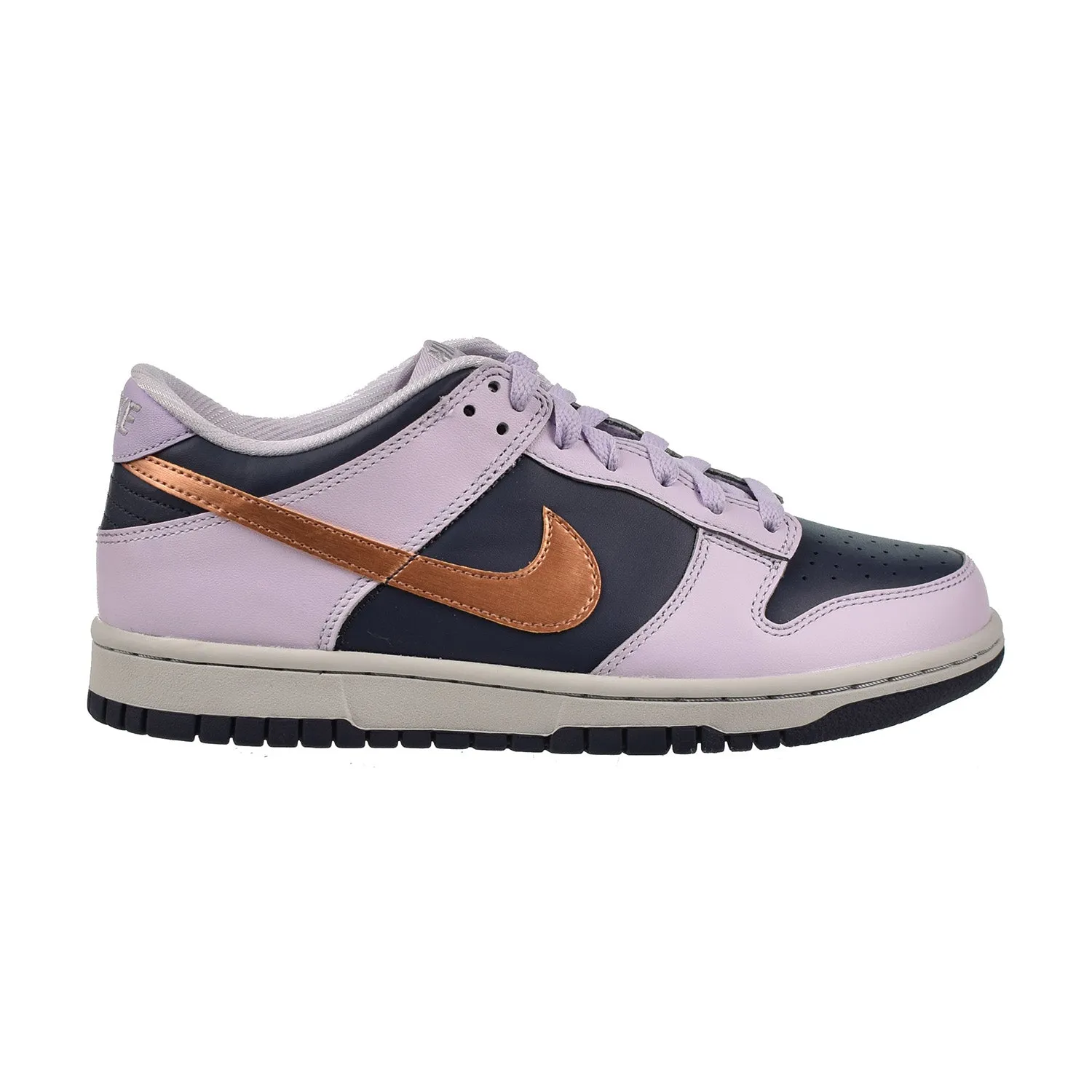 Nike Dunk Low SE (GS) Big Kids' Shoes Copper Swoosh-Navy Purple Best Asics Winter Running Shoes