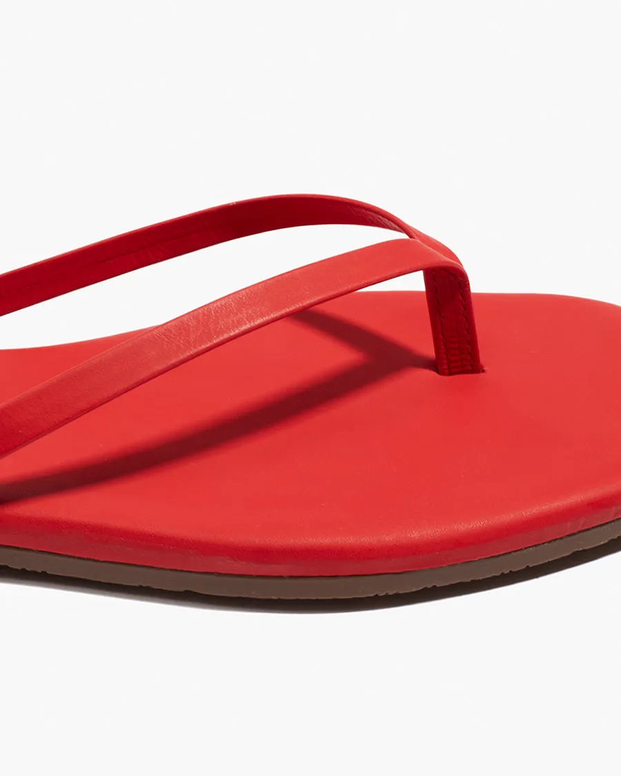 Square Toe Lily - Red Flip Flops With Support For Feet