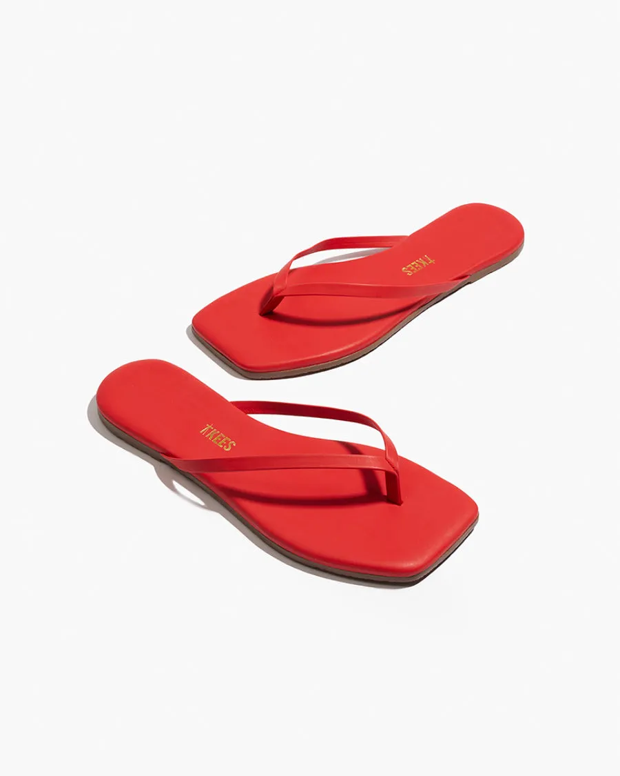 Ortho Flip Flops Square Toe Lily - Red