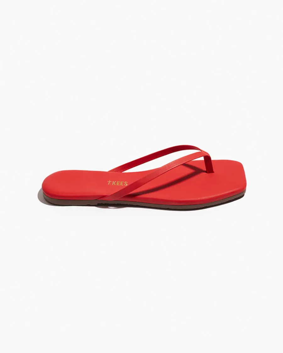 Square Toe Lily - Red Flip Flop Summer