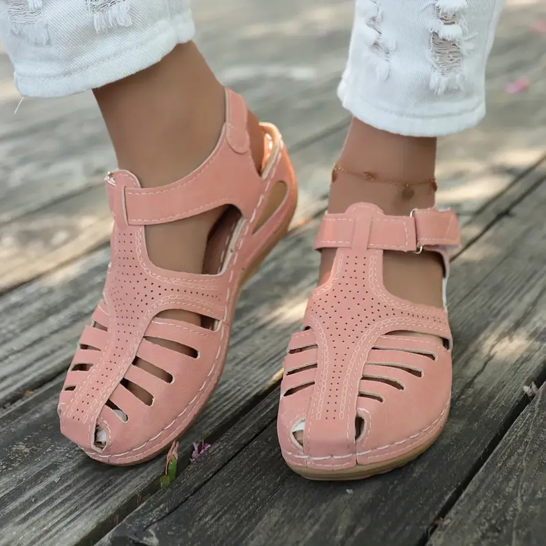 Airfleek Arch Support Wide Toe Box Closed Toe Sandals