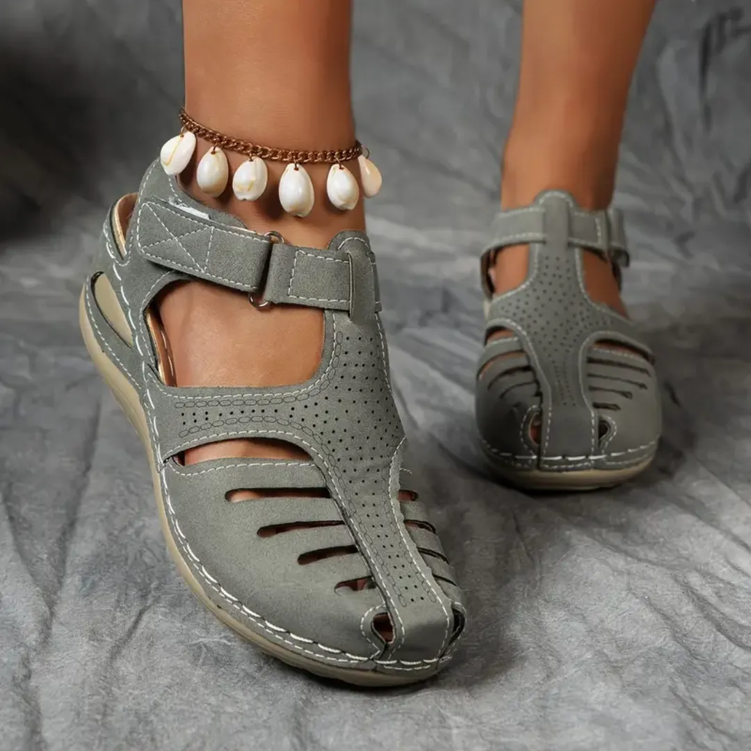 Sandals With The Bow Airfleek Arch Support Wide Toe Box Closed Toe Sandals