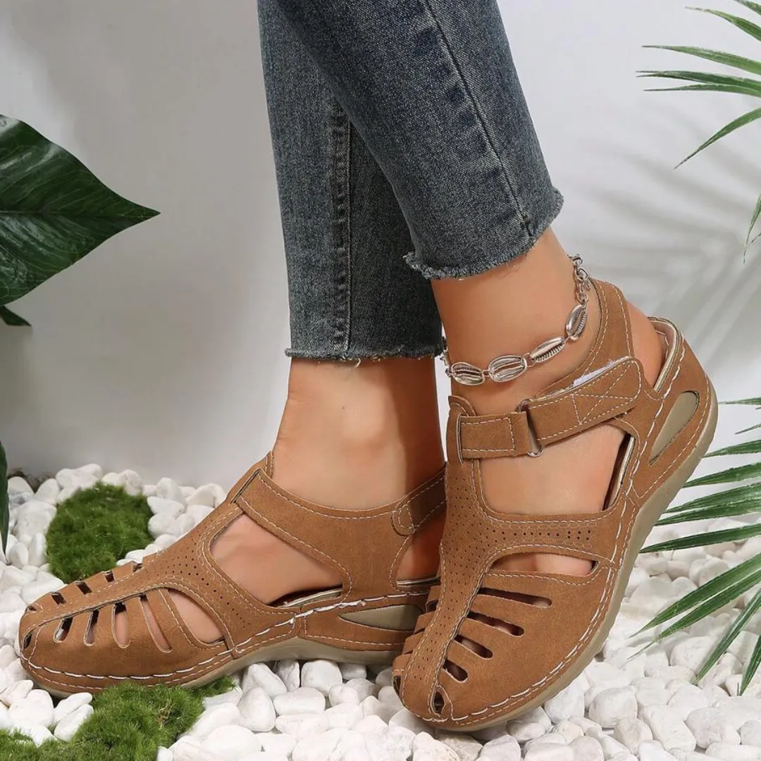 Airfleek Arch Support Wide Toe Box Closed Toe Sandals Vintage Sandals