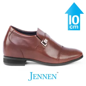 Working Steel Toe Boots Mr. Janacek Brown | 10cm Taller - Cuban Heel Men's Elevator Shoes