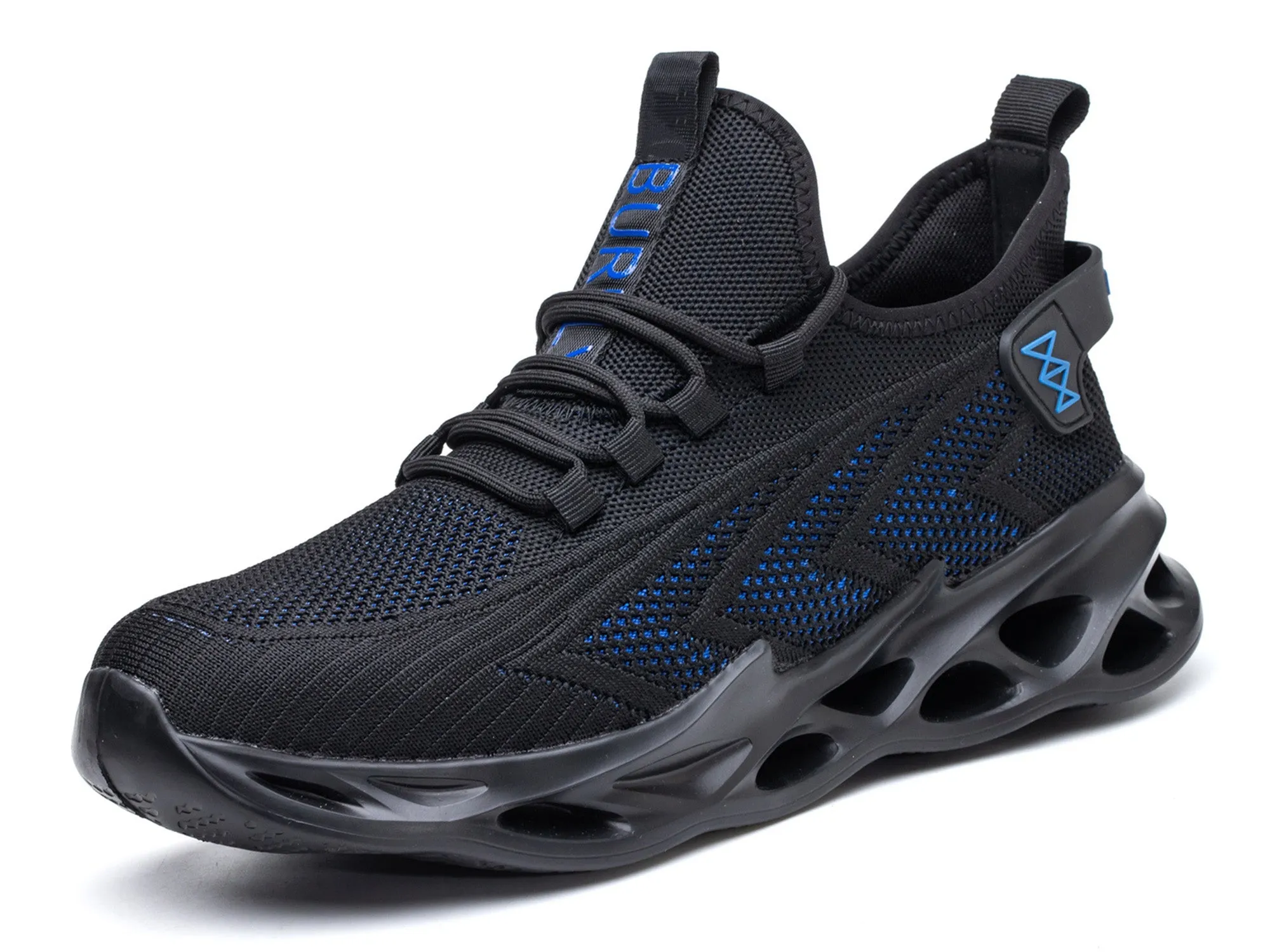 Steel Toe Shoes for Men Breathable Lightweight Industrial Construction Work Safety Shoes Ankle High Slip On Work Boots