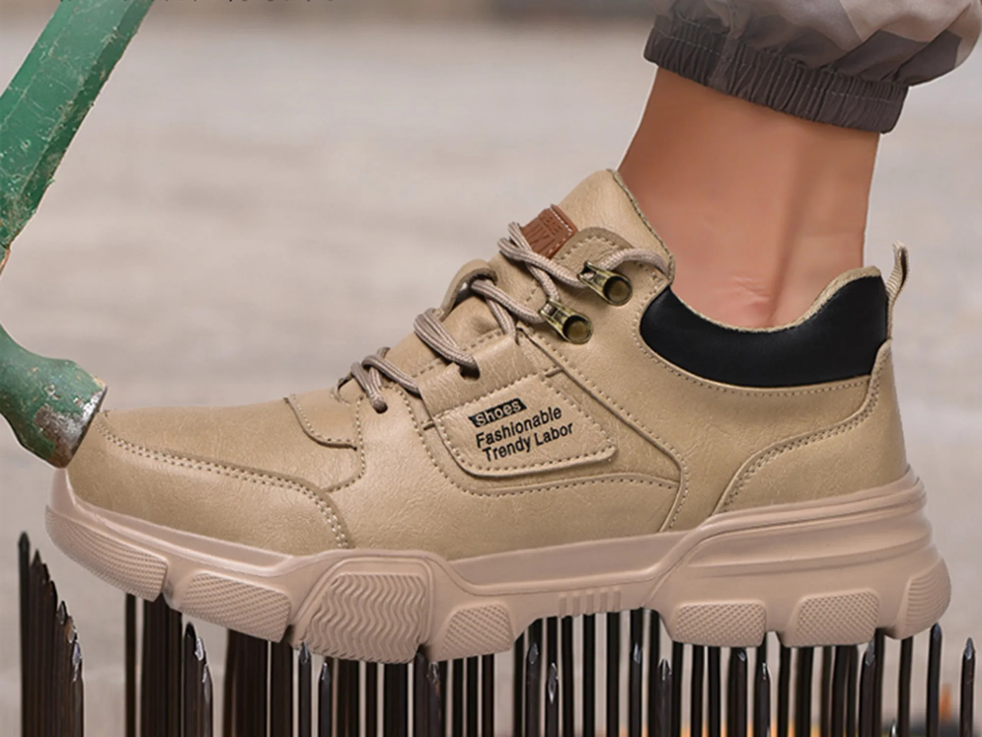 Steel Toe Shoes for Men Indestructible Safety Work Shoes Lightweight Breathable Sneakers King Toe Work Boots