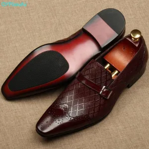 QYFCIOUFU Flat Italy Handmade formal shoes men Fashion Party Wedding Office Male Dress Shoe Genuine Leather oxford shoes for men High Heel Shoes That Turn Into Flats