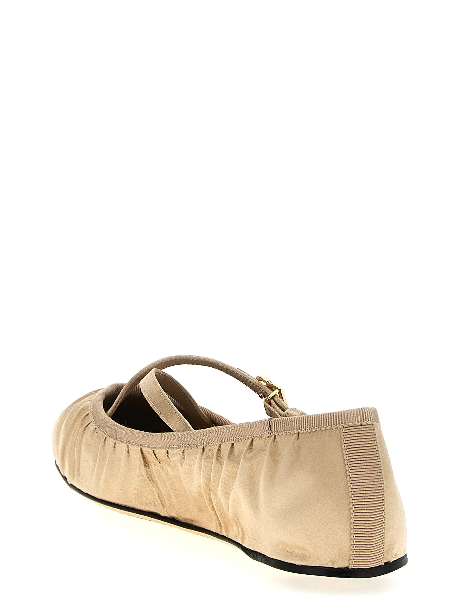 Vally Flat Shoes Beige Flat Pedal Shoes