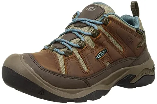 Kodiak Work Boots KEEN Women's Circadia Low Waterproof Hiking Shoes, Syrup/North Atlantic, 10