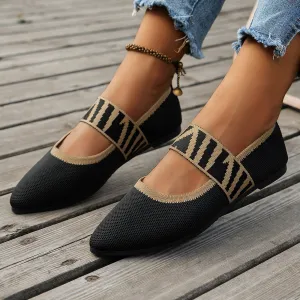 Eileen Fisher Loafers Striped Flats Shoes Fashion Casual Pointed Toe Loafers Lazy Shoes For Women