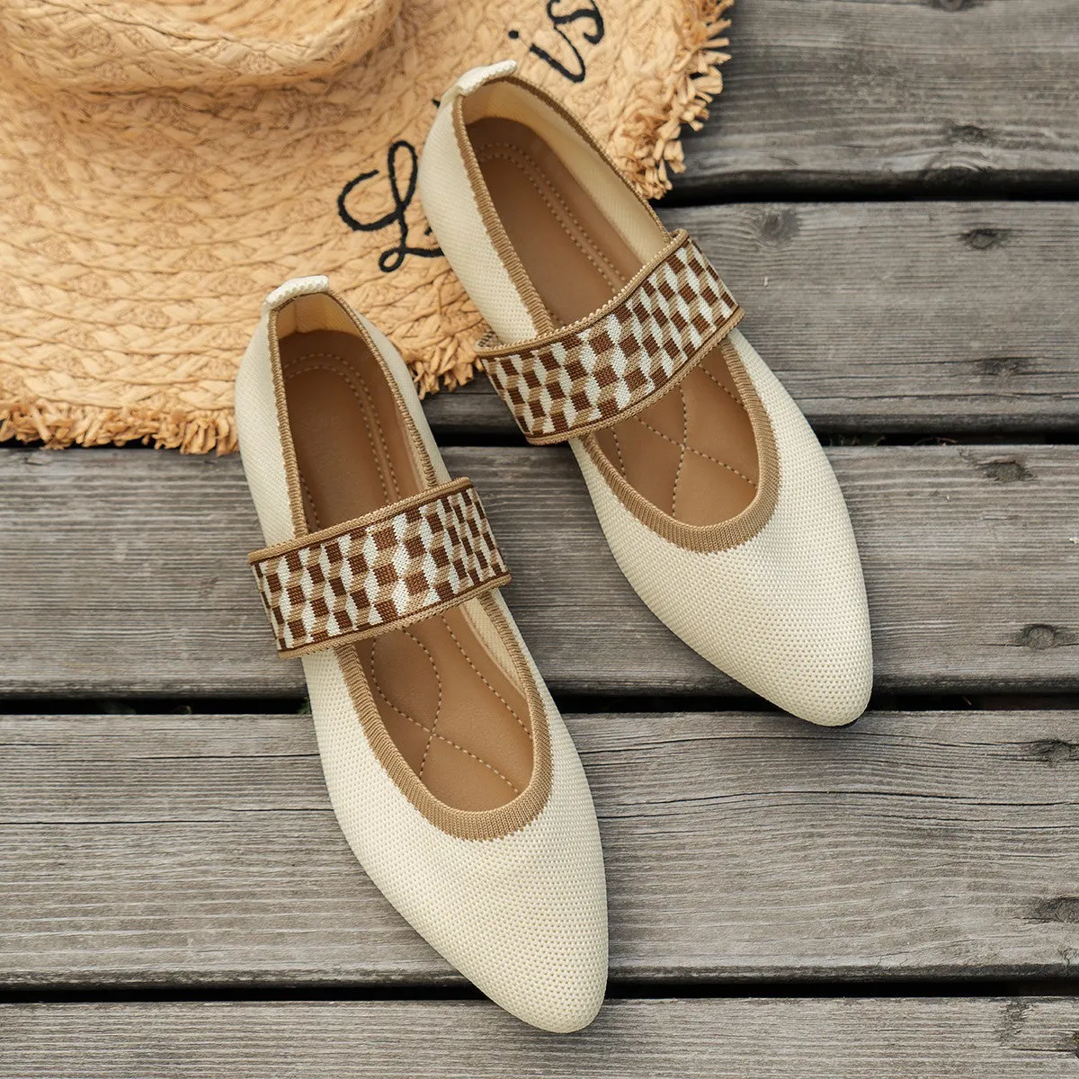 Striped Flats Shoes Fashion Casual Pointed Toe Loafers Lazy Shoes For Women Kate Spade Leandra Loafers