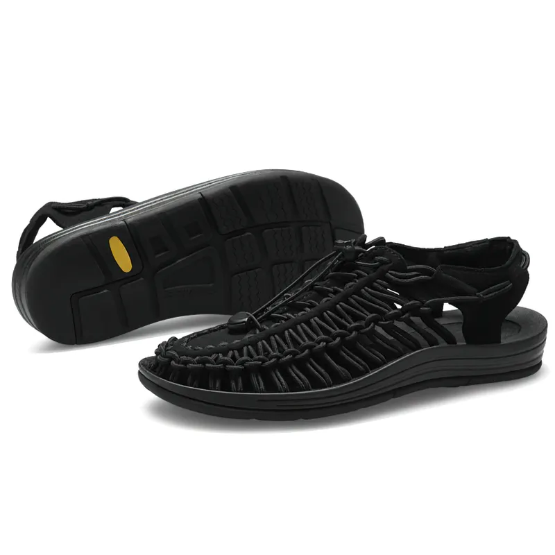 Sandals Strappy CLEARANCE / Summer Genuine Leather Sandals for Men / Cool Elastic Handmade Shoes