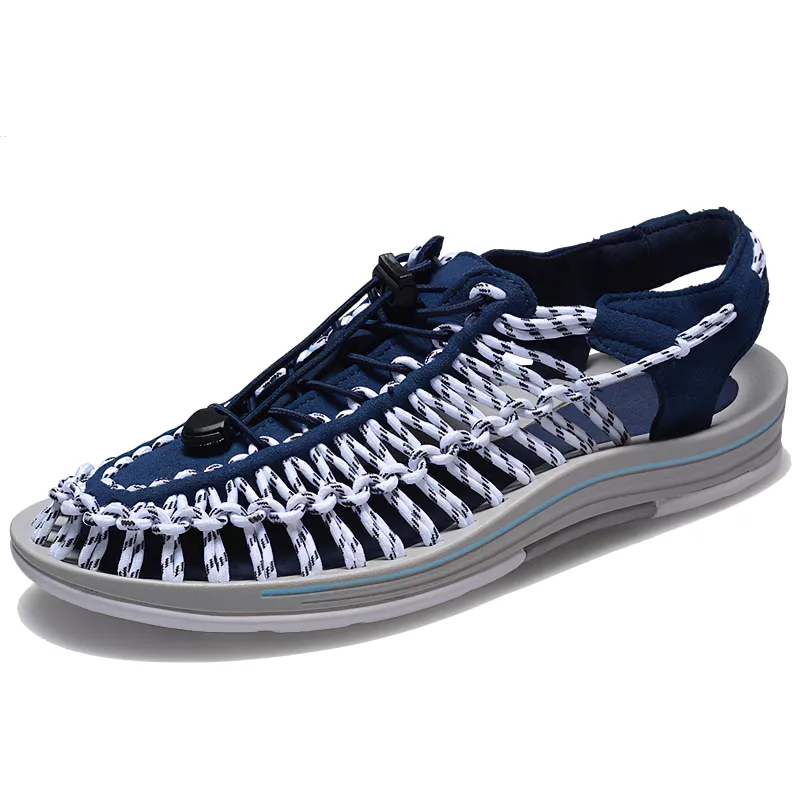 Sandals With Bow CLEARANCE / Summer Genuine Leather Sandals for Men / Cool Elastic Handmade Shoes