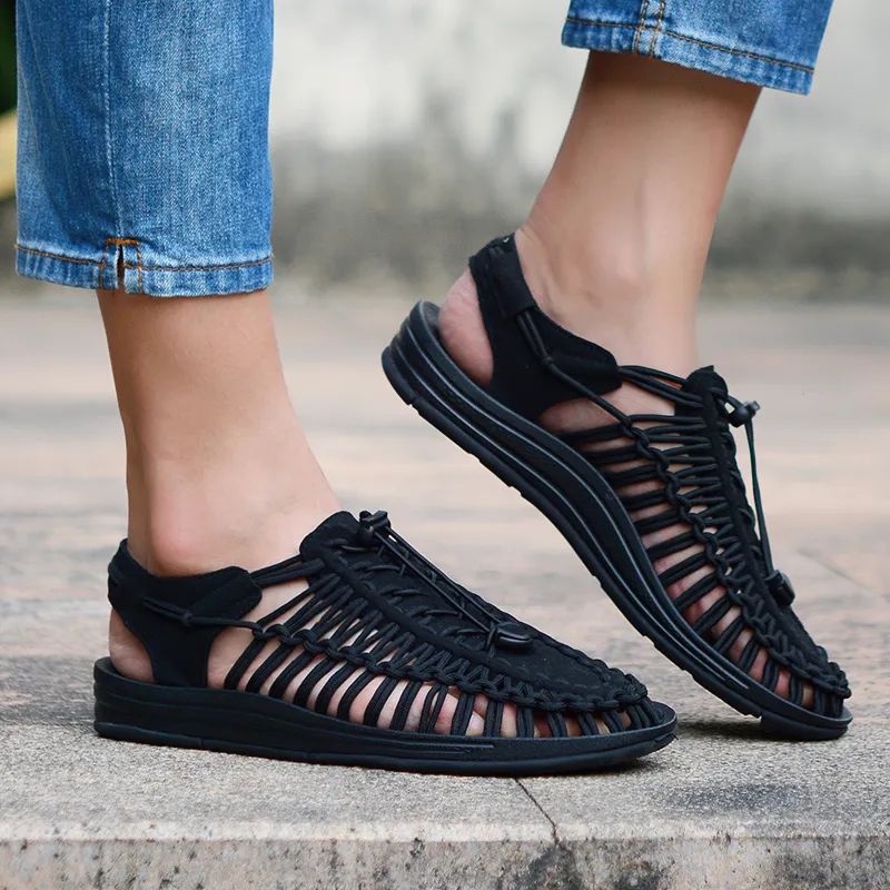 Sandals Overwater Bungalows CLEARANCE / Summer Genuine Leather Sandals for Men / Cool Elastic Handmade Shoes