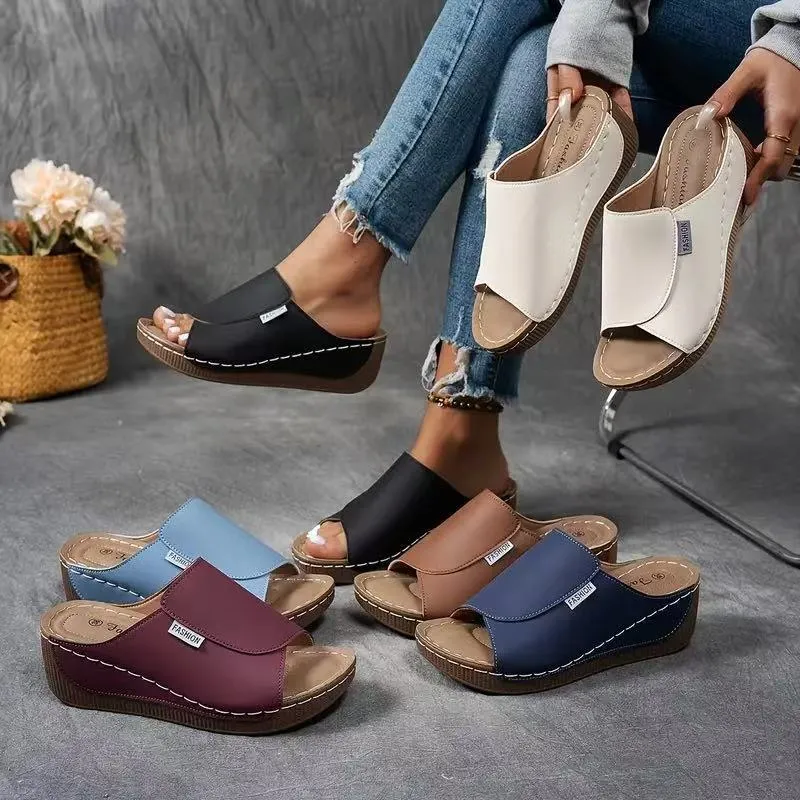 Jamaica Map  50% off!  2025 Women's leisure mules with wedge heel