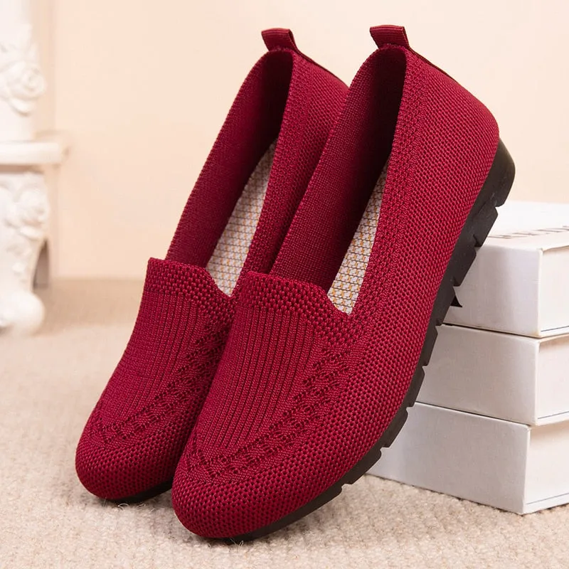 Summer Mesh Breathable Flat Casual Women Shoes Best Flat Shoes For Standing All Day