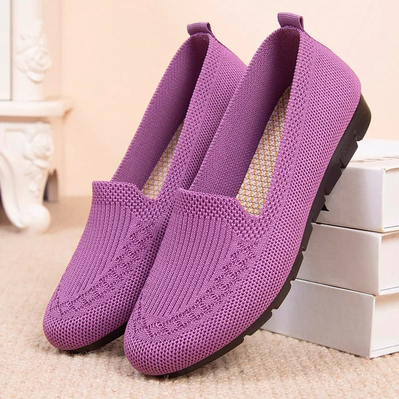 Summer Mesh Breathable Flat Casual Women Shoes Flat Shoes Mesh
