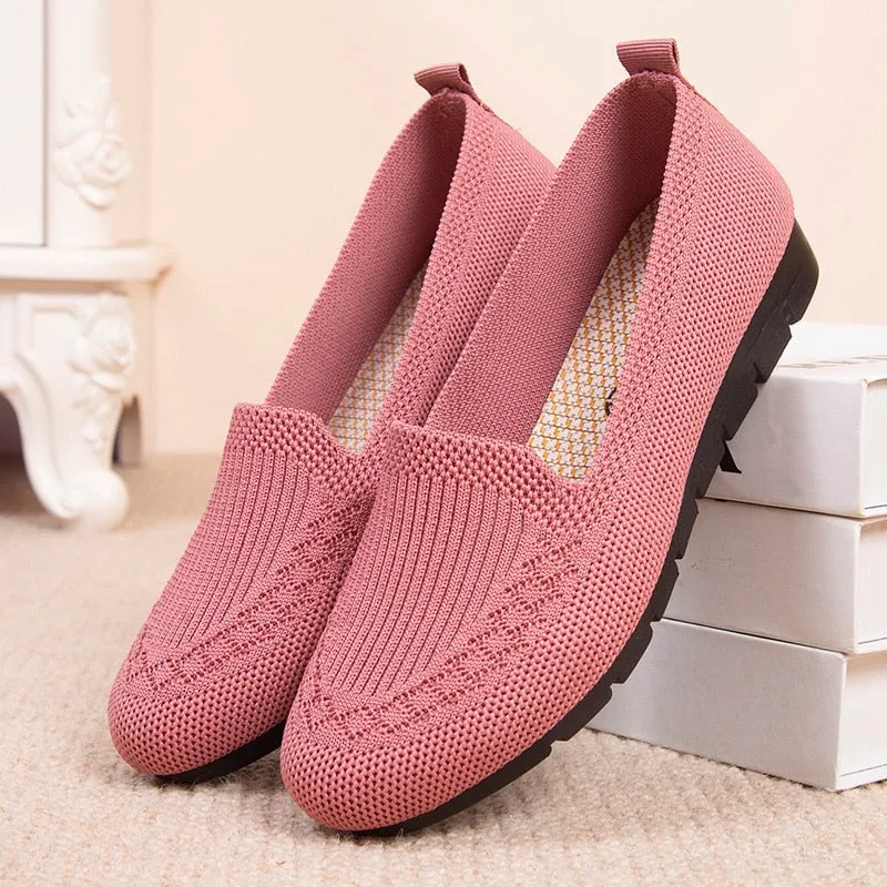 Flat Thin Sole Shoes Summer Mesh Breathable Flat Casual Women Shoes