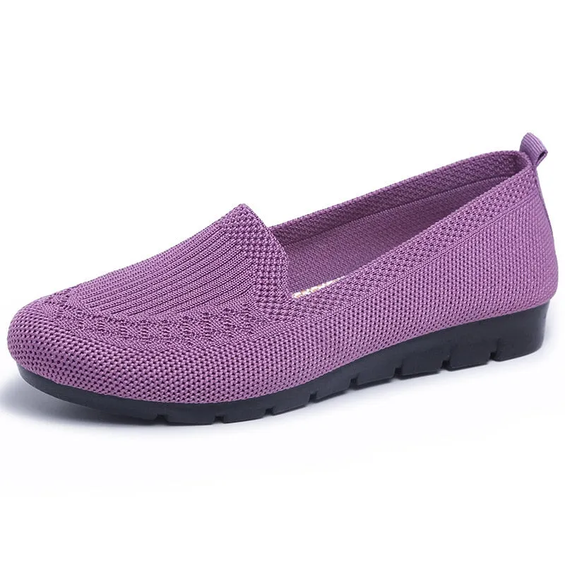 Summer Mesh Breathable Flat Casual Women Shoes Lace Flat Shoes Wedding