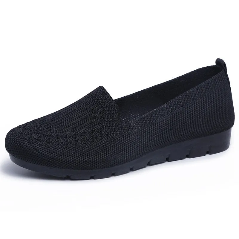 Summer Mesh Breathable Flat Casual Women Shoes Arch Support Shoes Flat Feet