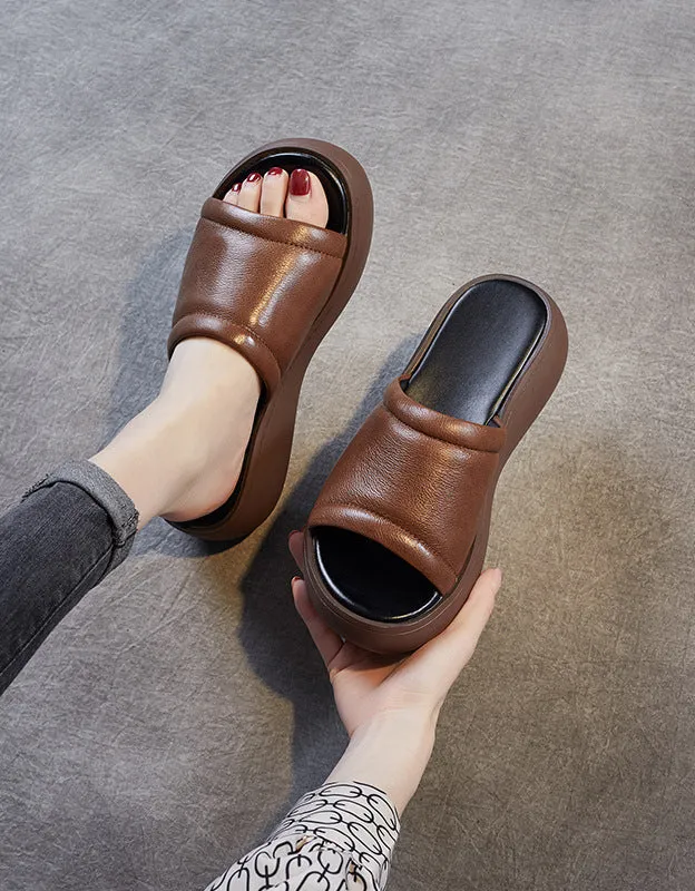 Milkstep Slippers Summer Simple Retro Wedge Slippers