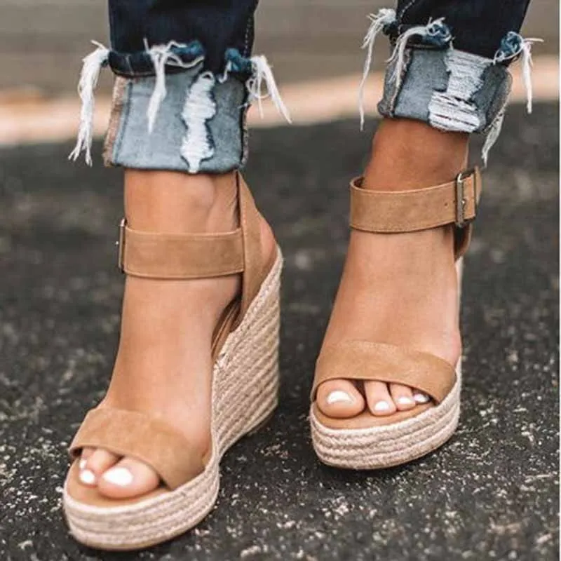 Summer Ultra High Wedges Heel Sandals Fashion Block Heel Platform Sandals