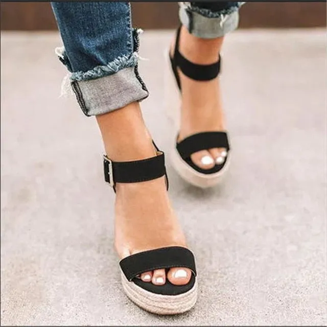 Sandals By White Mountain Summer Ultra High Wedges Heel Sandals Fashion