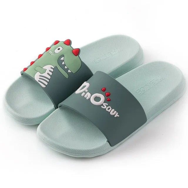 Patterned Flip Flops Summer Women Floor Flat Shoes Lovely Indoor Flip Flops Female Non-Slip Bathroom Home Slippers Female Beach Shoe
