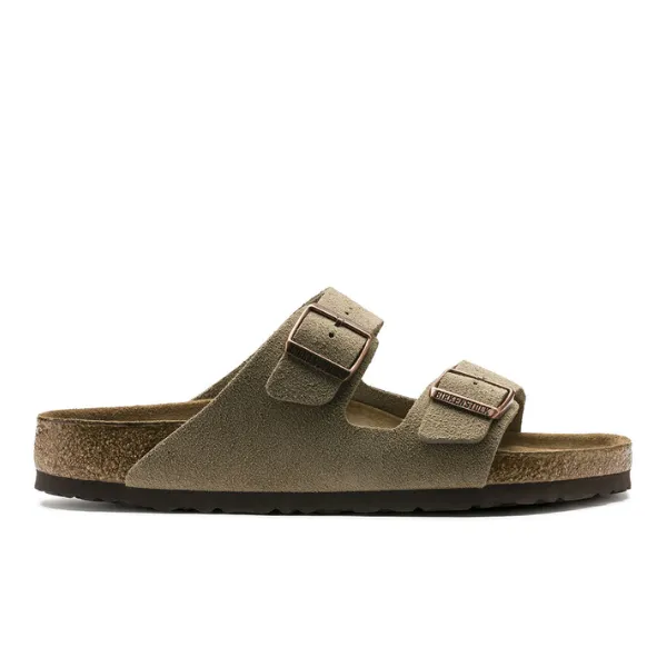 Birkenstock Men's Arizona Soft Footbed Taupe Suede Moana Sandals