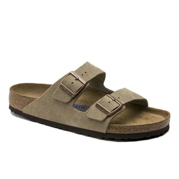 Bear Paw Sandals Birkenstock Men's Arizona Soft Footbed Taupe Suede
