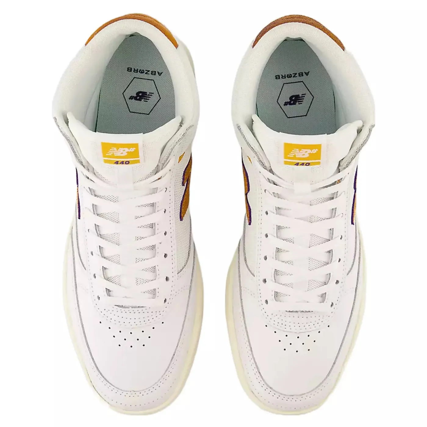 New Balance Numeric NM440 Hi  Shoes - White / Yellow Men's New Balance 300