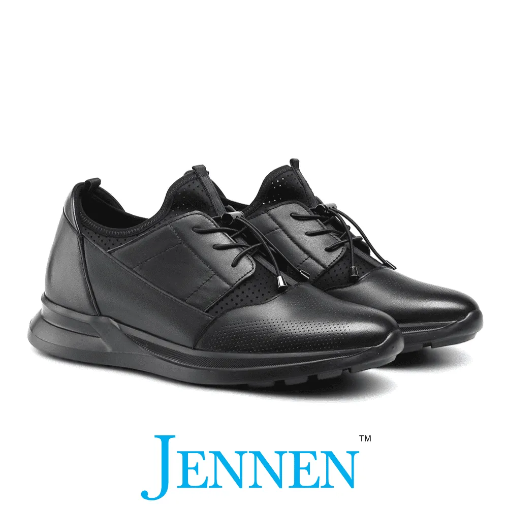 Straye Sneakers Mr. Joe 8cm | 3.2 inches Casual Lace Up Black Elevator Shoes for Men