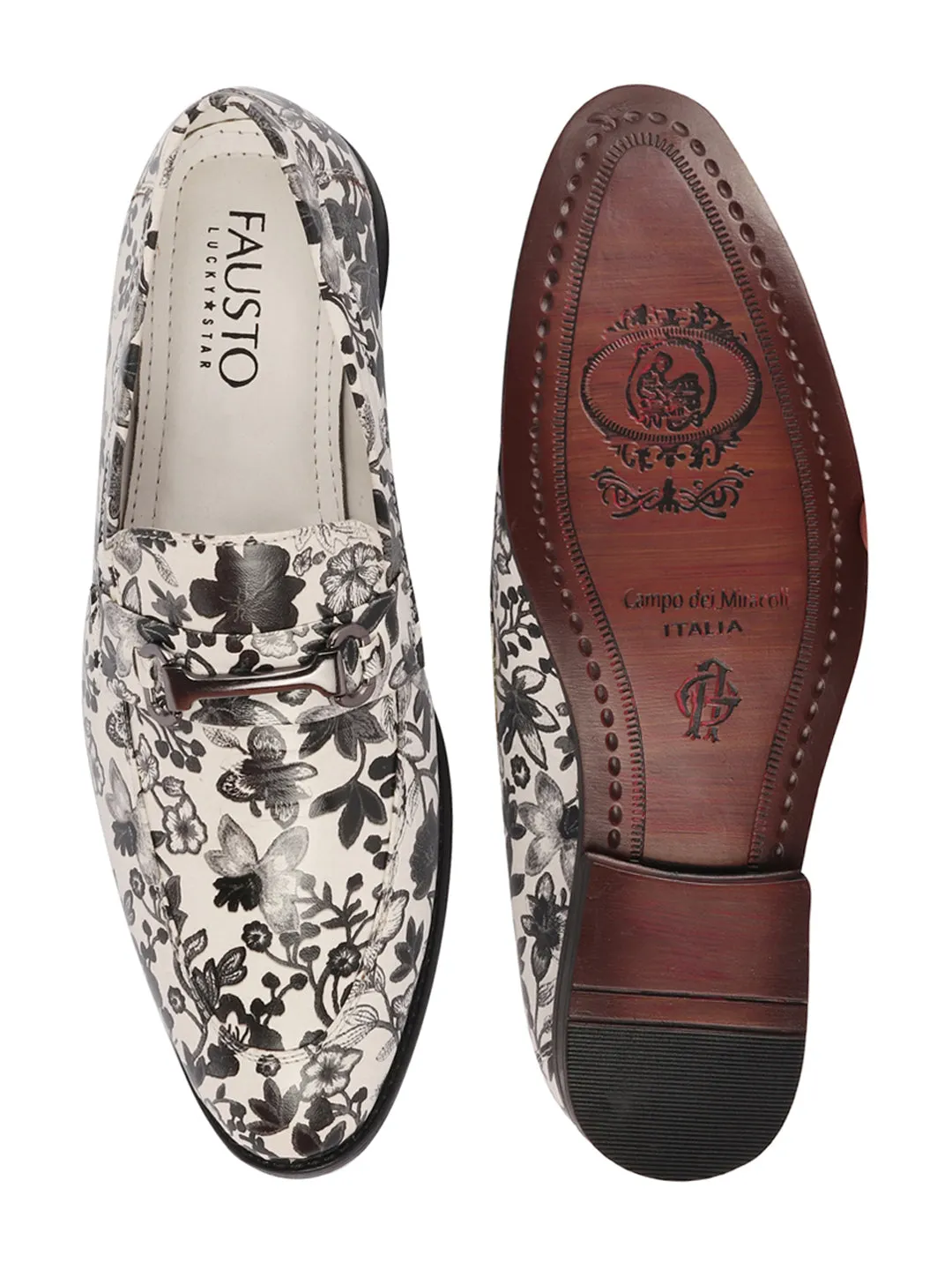 Men Grey Floral Print Horsebit Buckle Weekend Wedding Evening Party Shoes Loafers Loafers Timberland