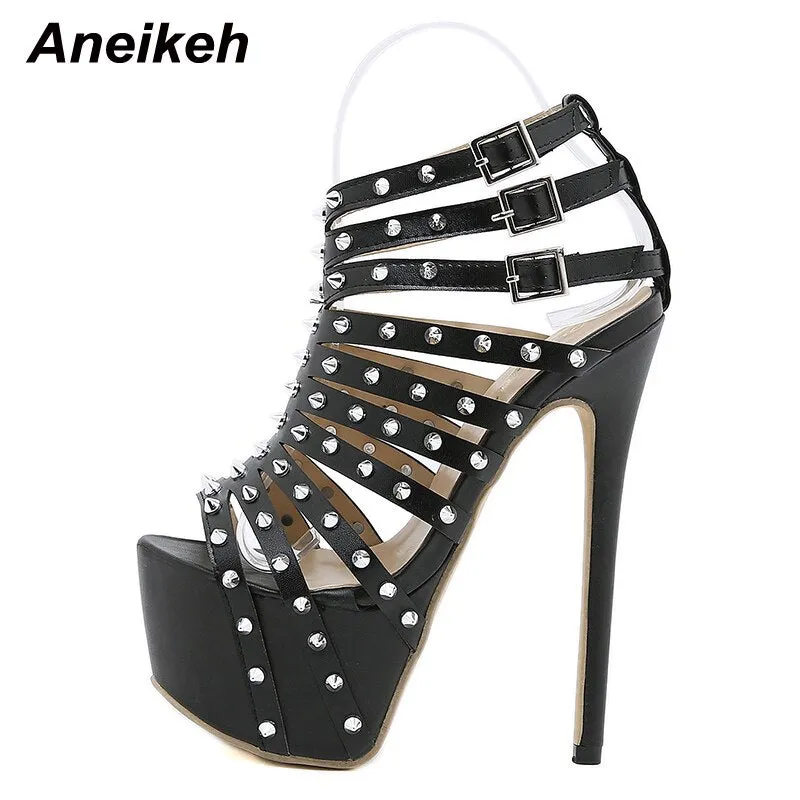 Best Arch Support Sandals Aneikeh Gladiator Rivet High Sandals