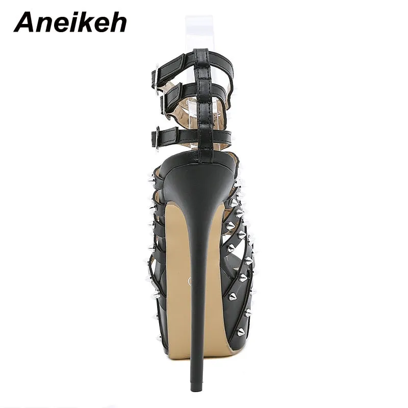 Aneikeh Gladiator Rivet High Sandals Sandals For Families Resorts