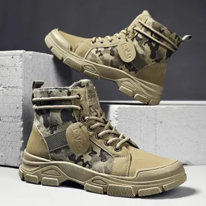 Camouflage Boots for Men Autumn Winter Platform Desert Military Boots Outdoor High-top Shoes Men Ankle Boots Buty Robocze Meskie Work Boots Combustion