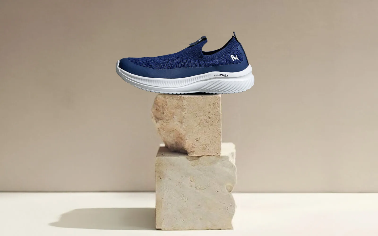 Ease Walk Slip Ons : Blue Rhinestone Slip On