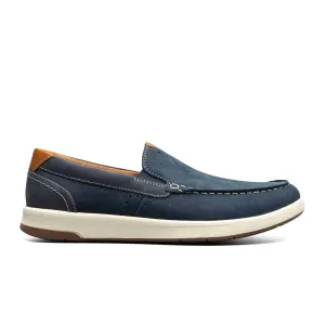Cowboy Work Boots Cheap Florsheim Crossover Moc Toe Slip On (Men) - Navy Nubuck/Cognac Milled