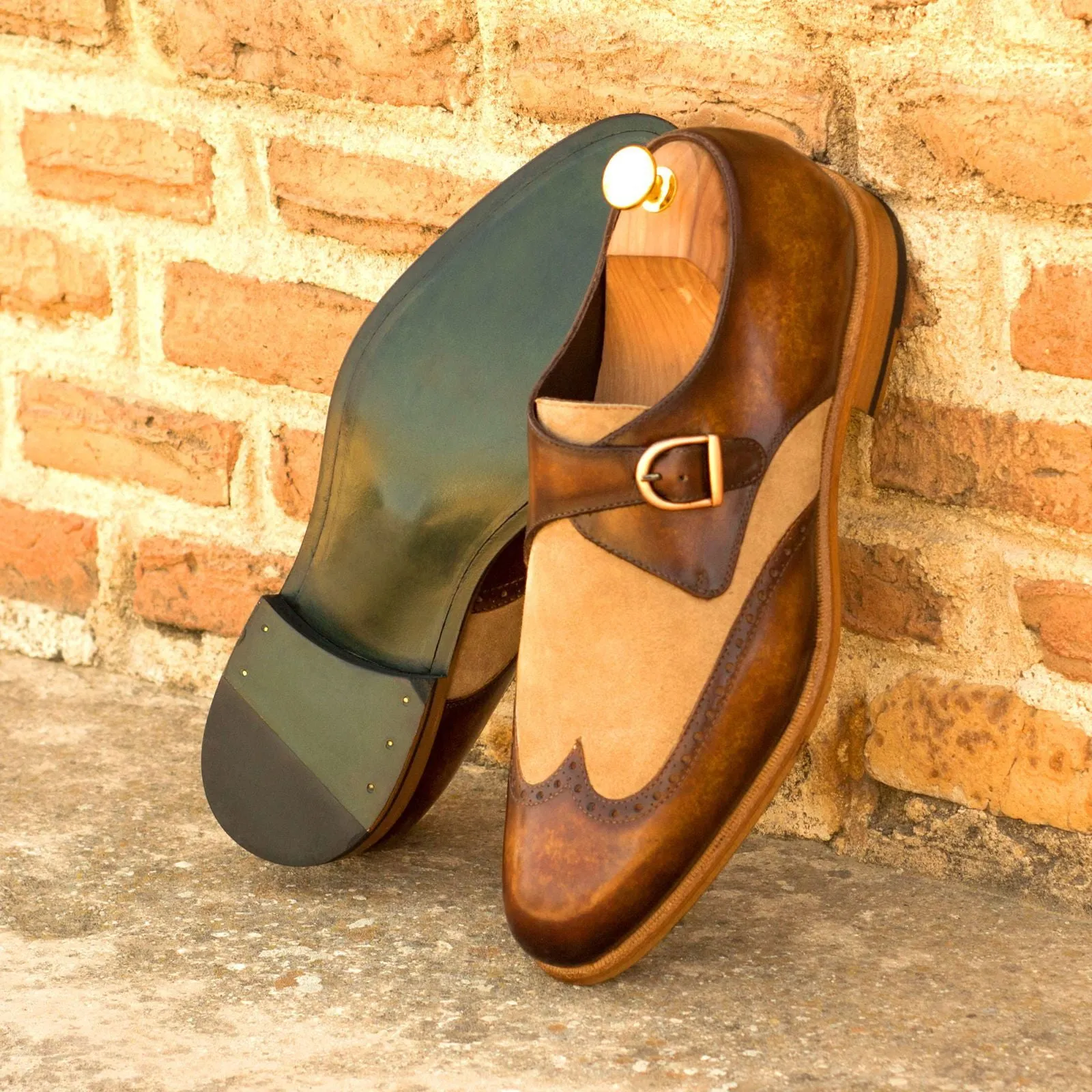 Men's Single Monk Shoes Patina Leather Wide Plus Size Brown 3557 Essential Factors Evaluating Work Boots