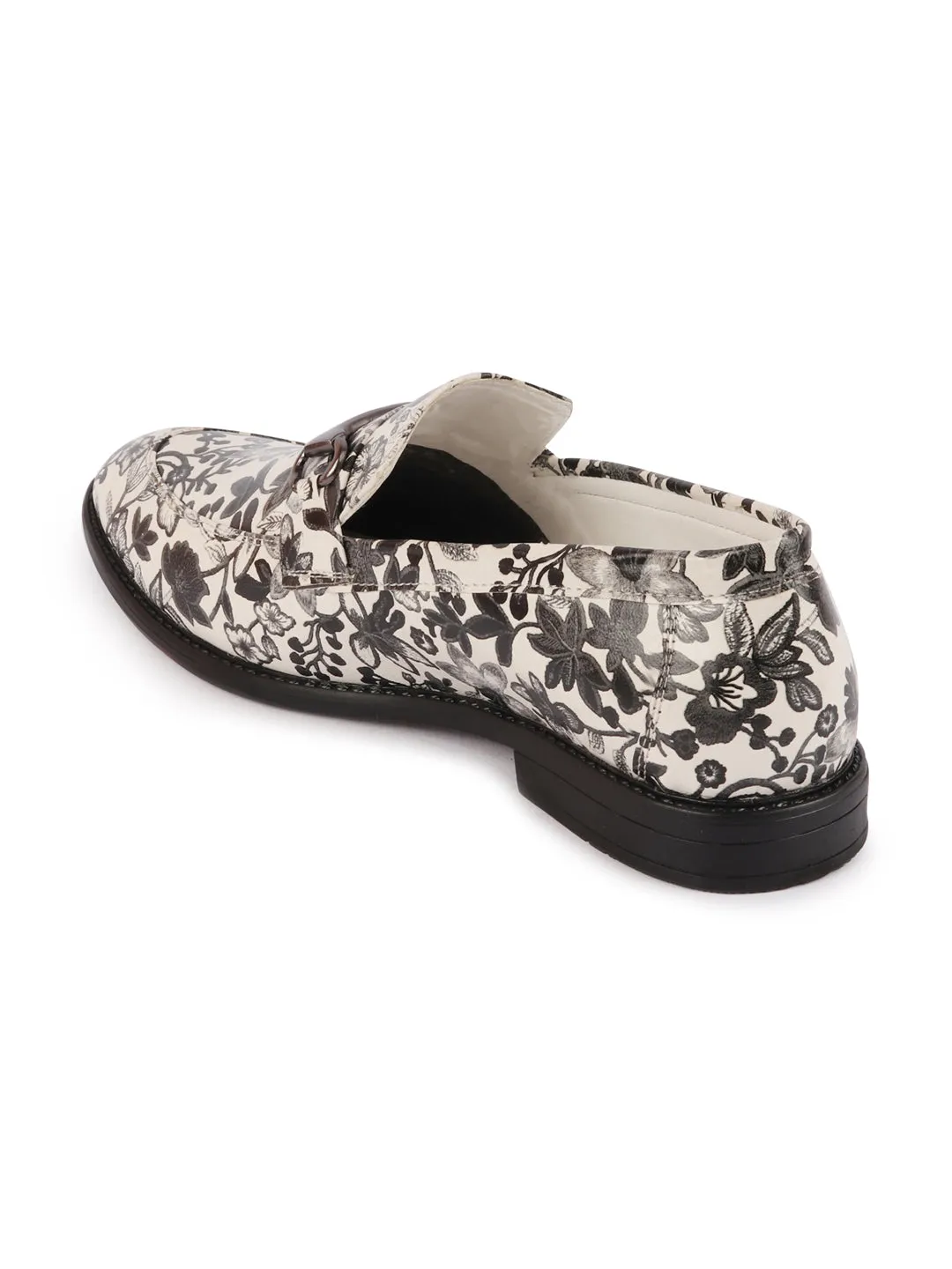 Beige Loafers Suede Men Grey Floral Print Horsebit Buckle Weekend Wedding Evening Party Shoes Loafers